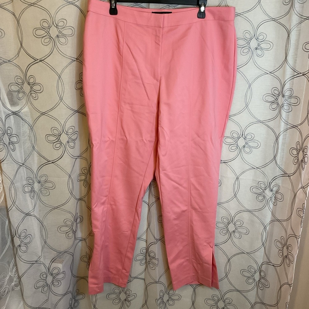 Woman's Boston Proper Pink Slacks Side Leg Slit Dress Slacks Size 18